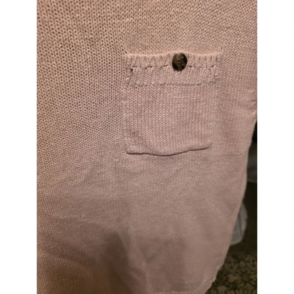Linsey Blake Pink‎ Short Sleeve Sweater Size XL Silk Blend